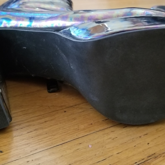 Current Mood Platform Boots Oil Slick Size 5 - Picture 2 of 4